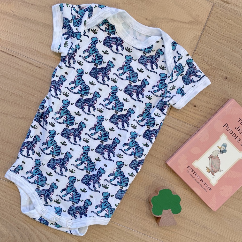 Roller rabbit tiger print onesie